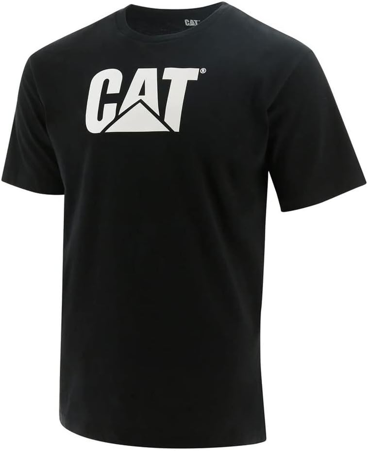CAT Men's Logo Short Sleeve Caterpillar T-Shirt - Black