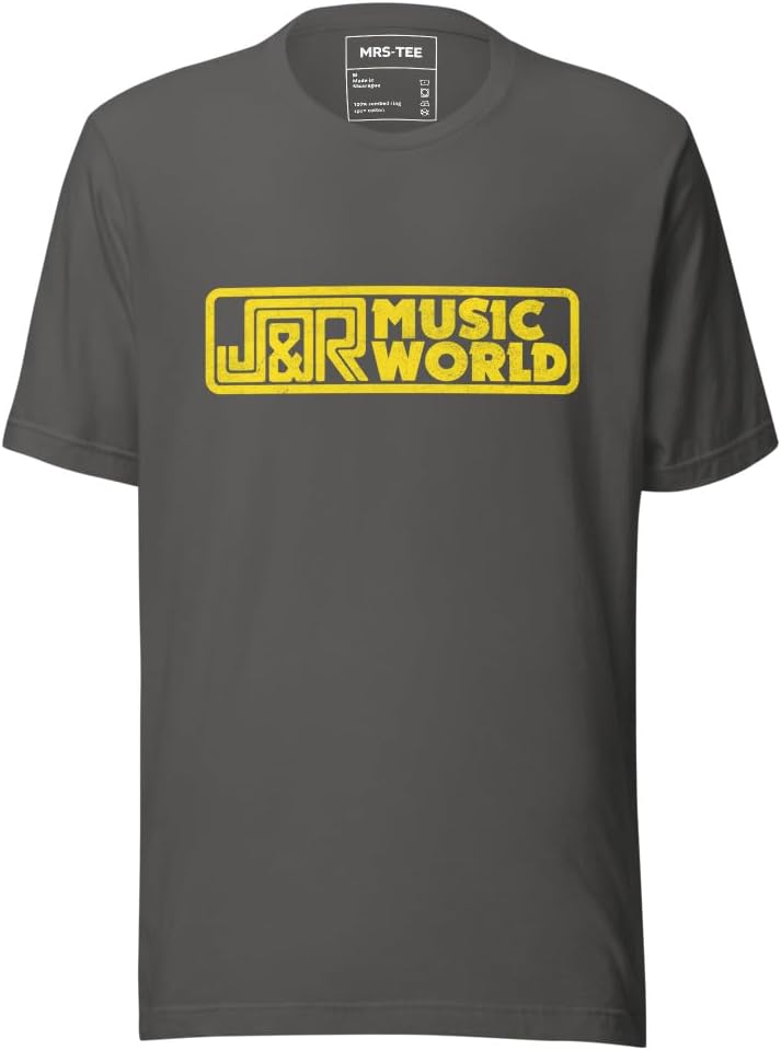 J&R Music World T-Shirt Vintage 80s NYC Record Store Tee New York - Asphalt