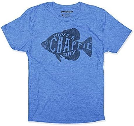 Bone Head Outfitters Have a Crappie Day Short Sleeve - Premium Cotton/Poly Fishing Funny T-Shirt - Royal Heather
