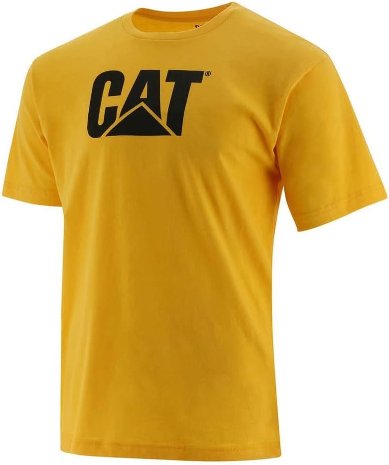 CAT Men's Logo Short Sleeve Caterpillar T-Shirt - Yellow
