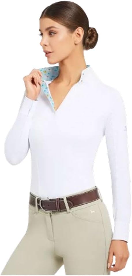 R.J. Classics Women's Tori Long Sleeve White Show Shirt - Llama Print (TOR850C, US, Alpha, X-Large, Regular, Regular) - As