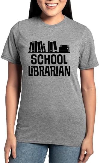 CafePress School Librarian Women's Classic T Shirt Women's Relaxed Fit Classic Cotton T-Shirt - Heather Gray