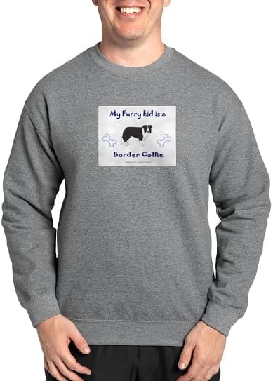 CafePress Border Collie Gifts Sweatshirt Classic Crew Neck Light Sweatshirt - Graphite Gray