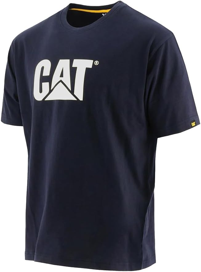 CAT Men's Logo Short Sleeve Caterpillar T-Shirt - Detroit Blue