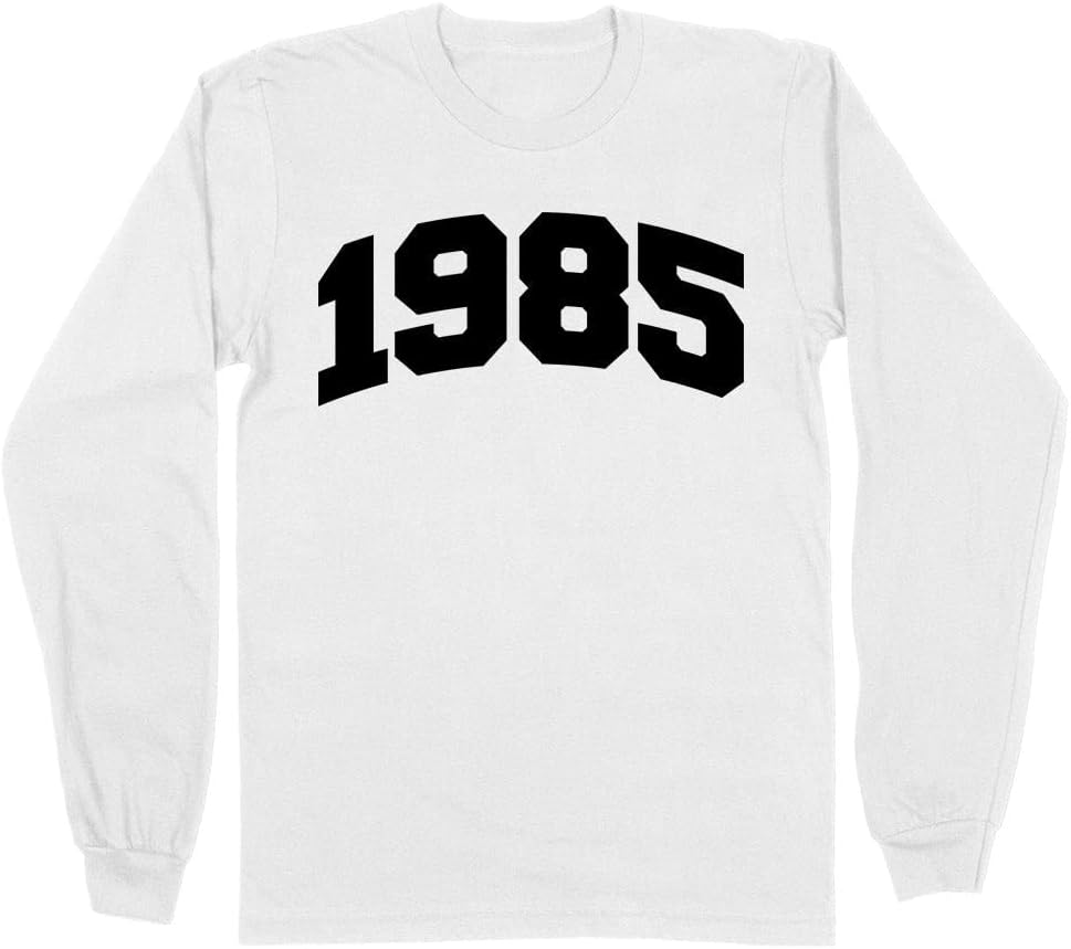 1985 College Style Long Sleeve Shirt Unisex - White