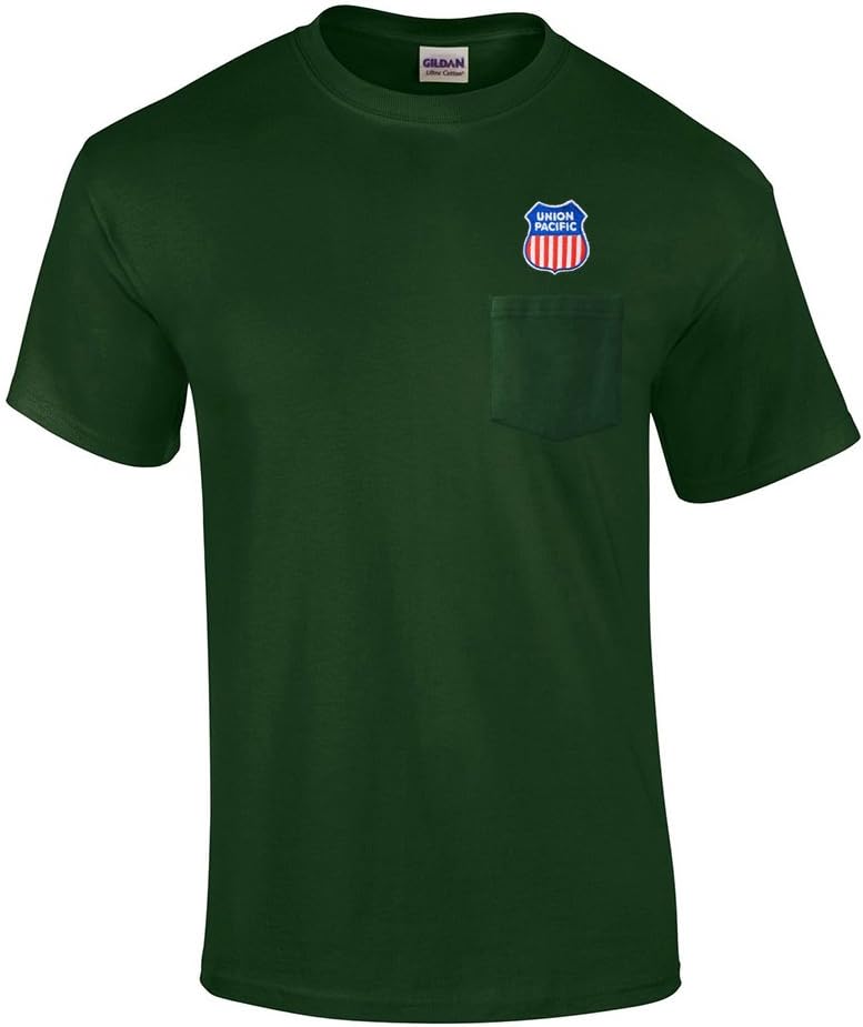 Daylight Sales Union Pacific Railroad Embroidered Pocket Tee [p47] - Forest Green