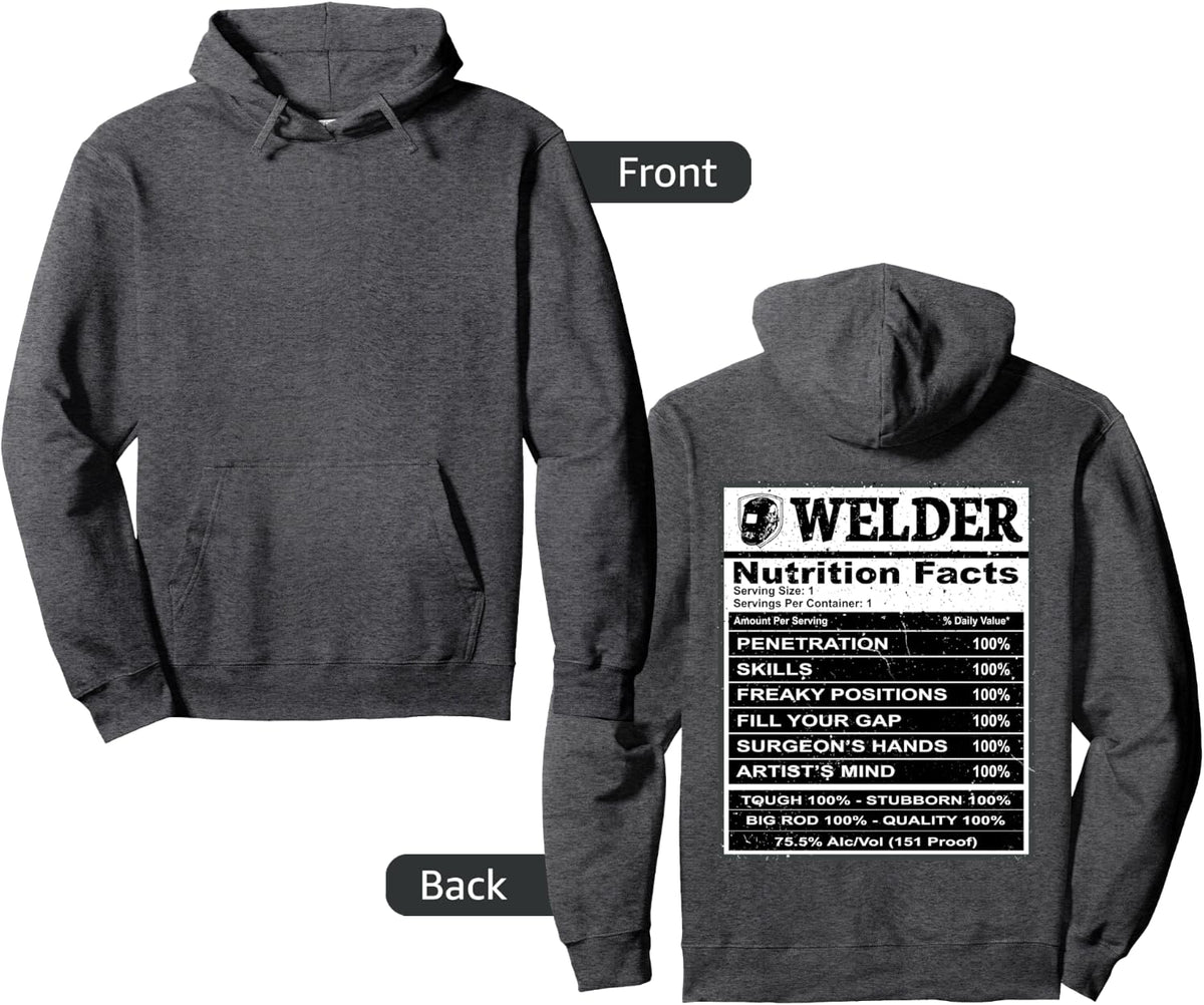 Welder - Nutrition Facts T-shirt - Adult Unisex Dark Heather Grey