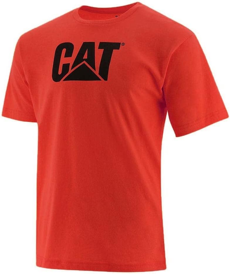 CAT Men's Logo Short Sleeve Caterpillar T-Shirt - Red Pepper