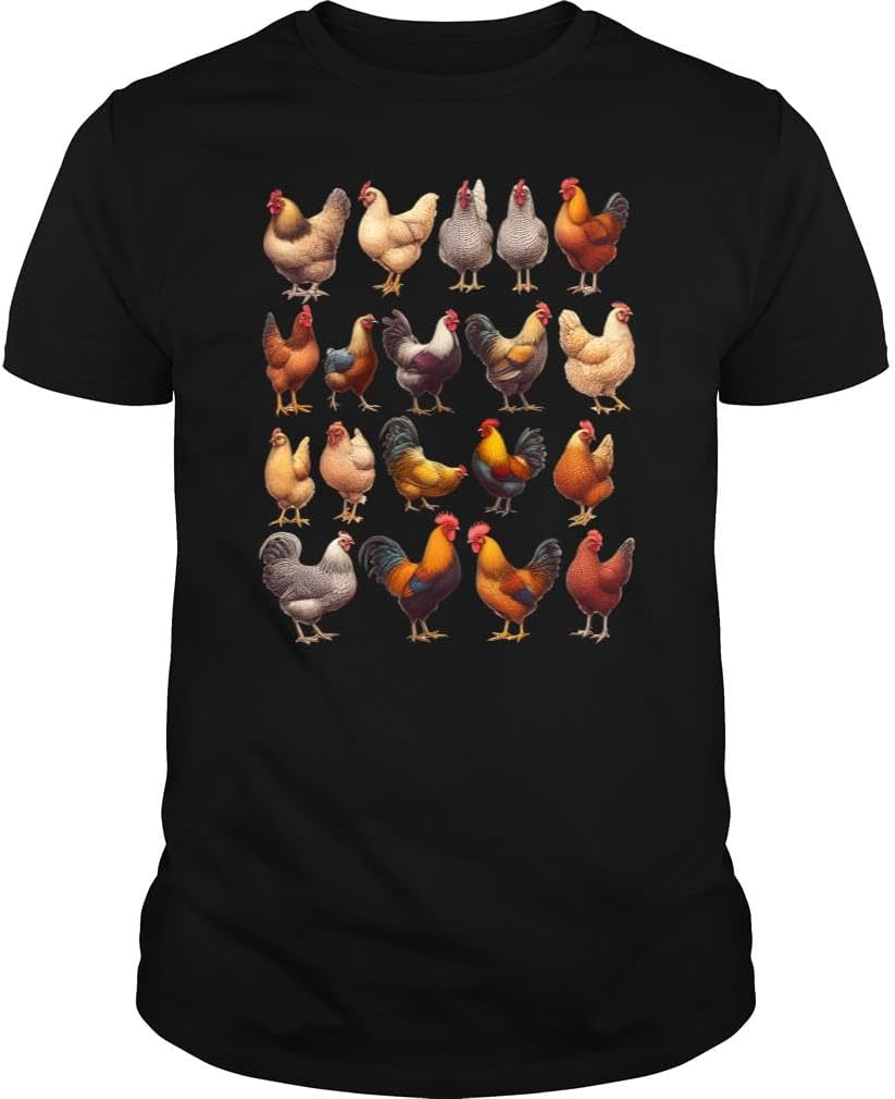Vintage Chicken Lover Farmer Farm Unisex T-Shirt - Black