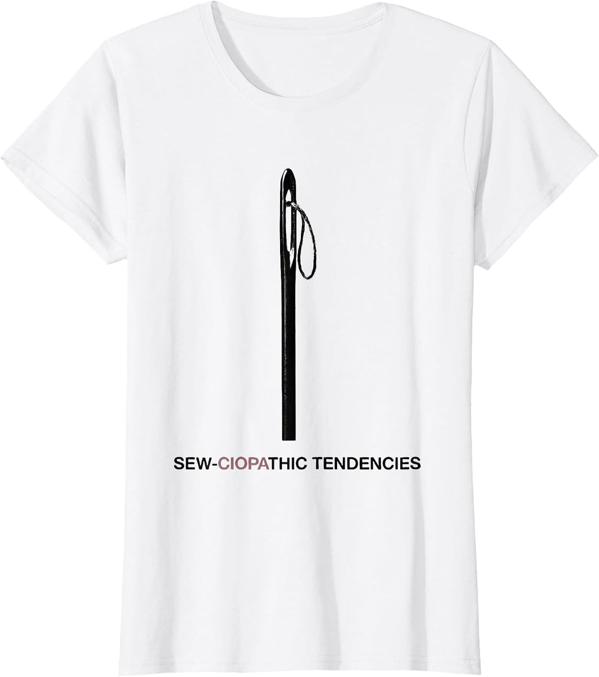 Sew-ciopathic Tendencies Minimal Sewing Design T-Shirt - White