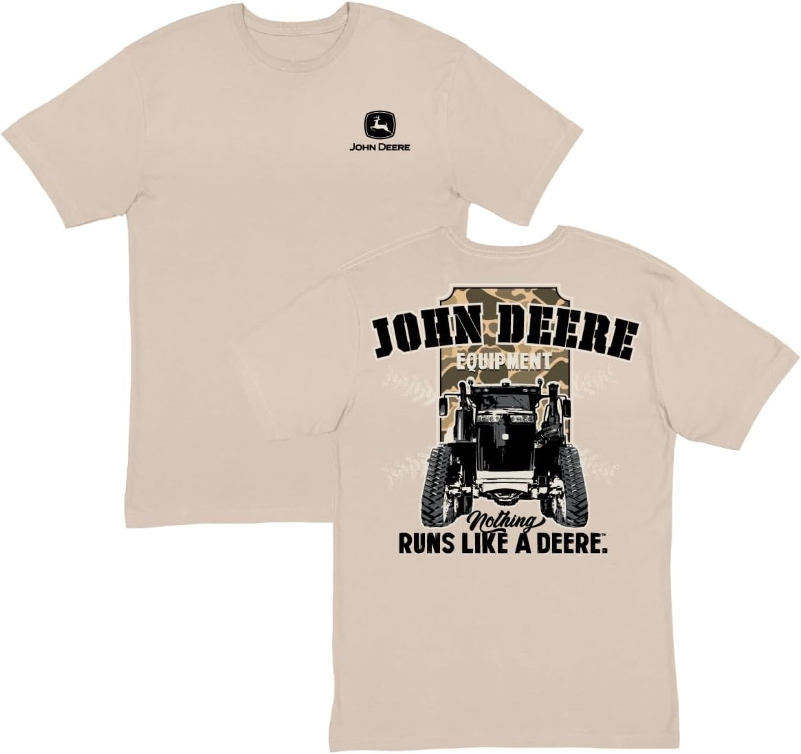 John Deere Classic Tractor Print Tee Shirt - Latte