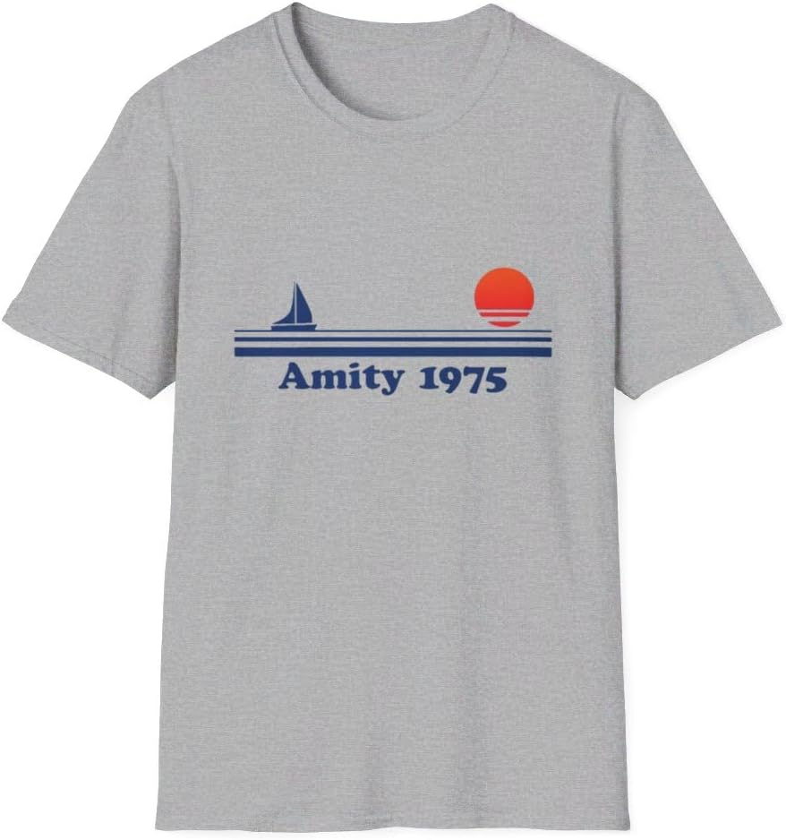 Amity 1975 T-Shirt, Vintage Tee - Sport Grey