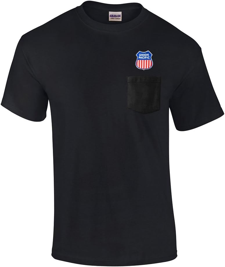 Daylight Sales Union Pacific Railroad Embroidered Pocket Tee [p47] - Black