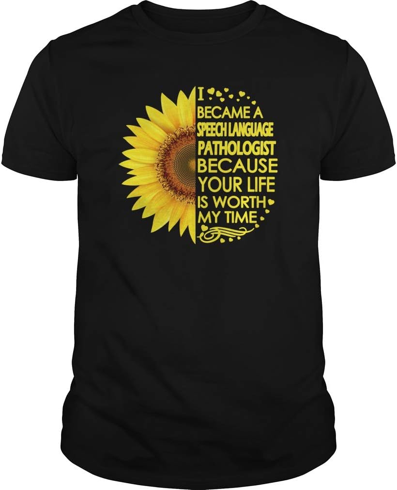 Speech Language Pathologist Sunflower T-Shirts - Unisex Tee - Black