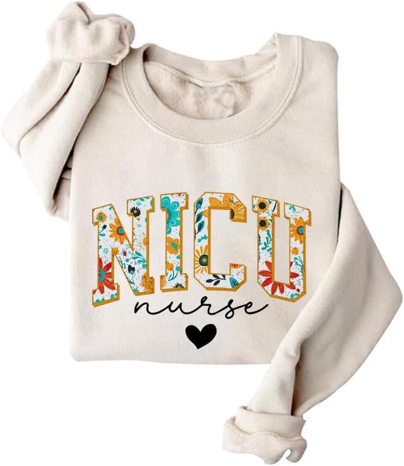 Floral Nicu Sweatshirt Nicu Team Sweater Nurse Gifts - Khika