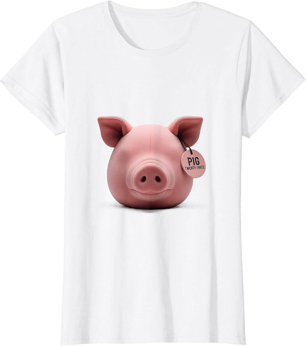 Women's Pig Twenty-Three Minimalist Funny Pig Lover Gift T-Shirt - White