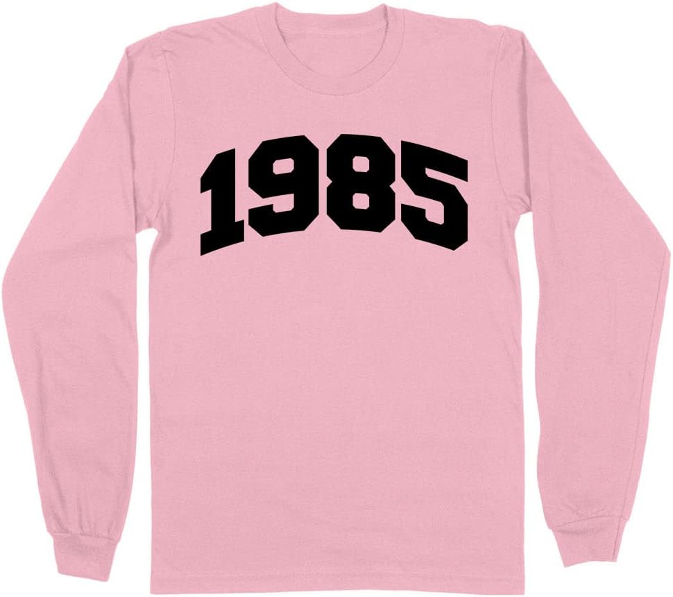 1985 College Style Long Sleeve Shirt Unisex - Pink