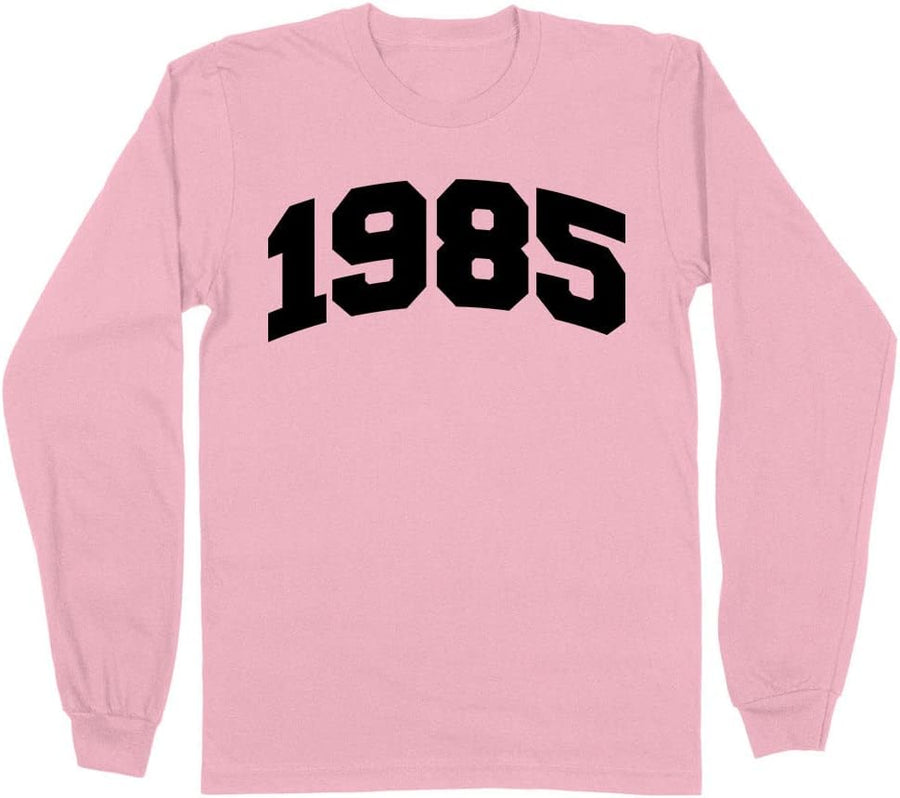 1985 College Style Long Sleeve Shirt Unisex - Pink