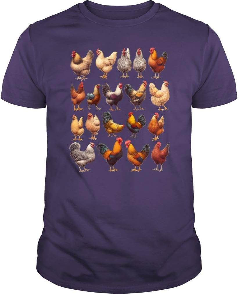 Vintage Chicken Lover Farmer Farm Unisex T-Shirt - Purple