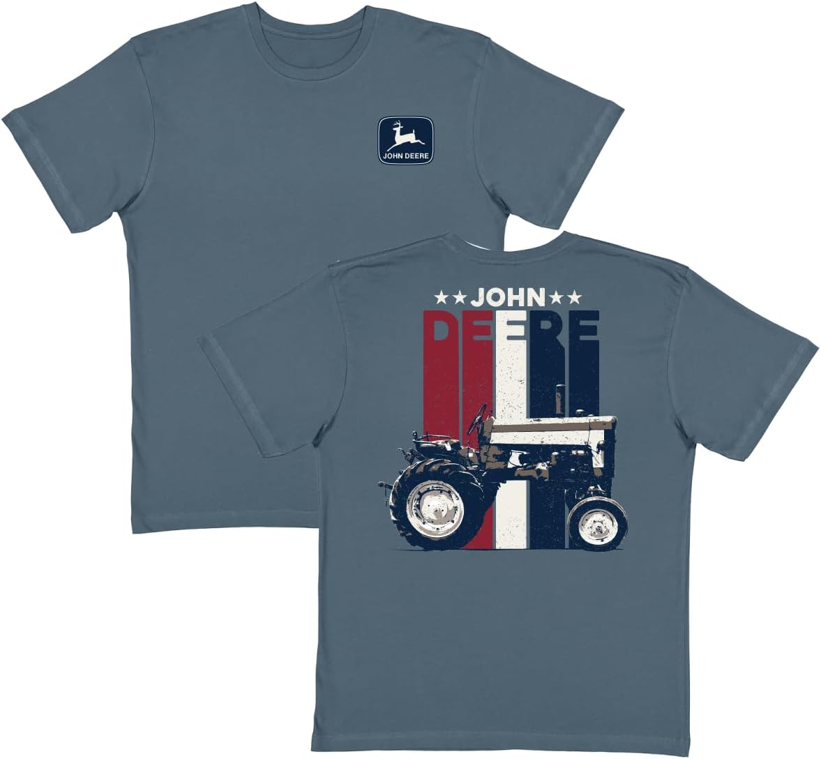 John Deere Red, White & Blue Patriotic Tractor Tee Shirt - As Pictured