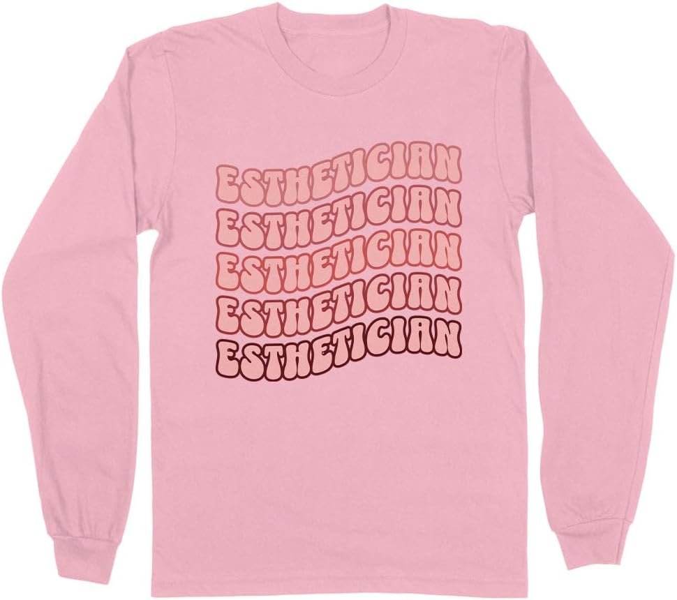 Wavy Esthetician Long Sleeve Shirt Unisex - Pink