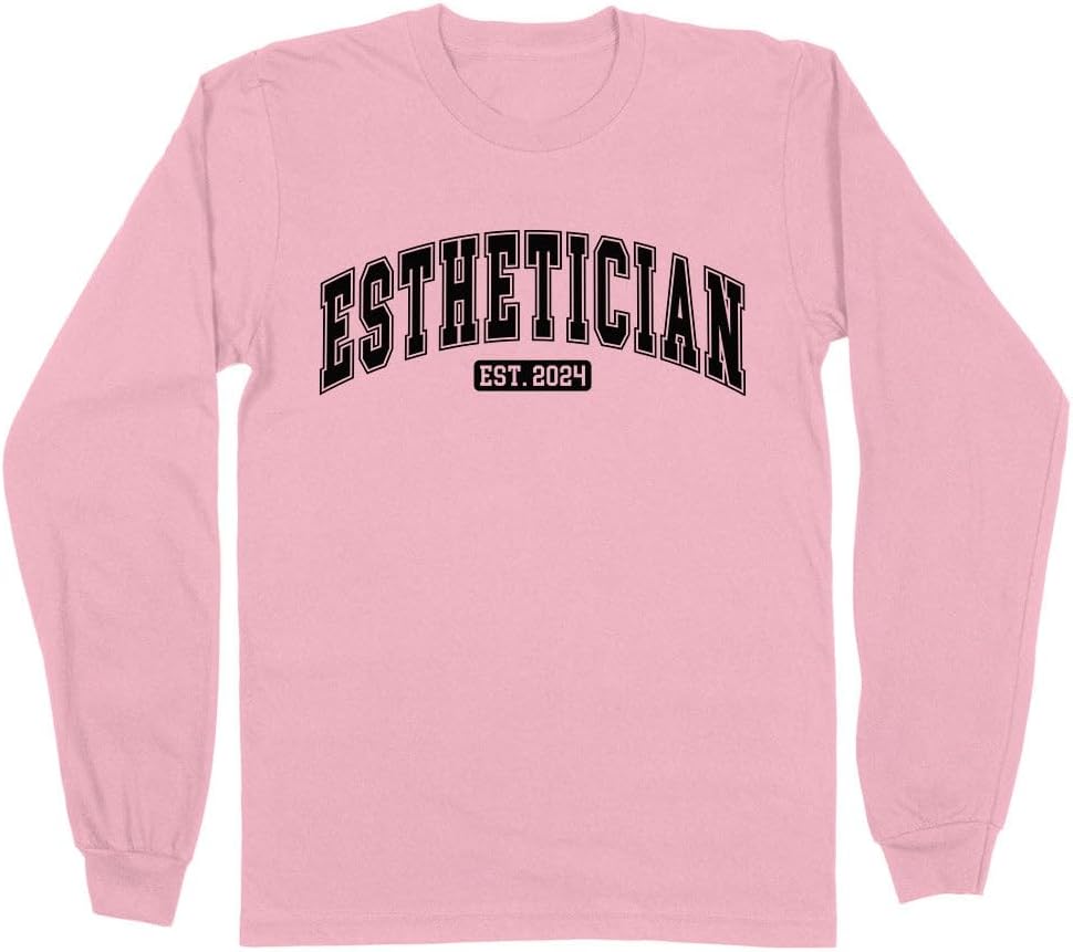 2024 Esthetician Long Sleeve Shirt Unisex - Pink