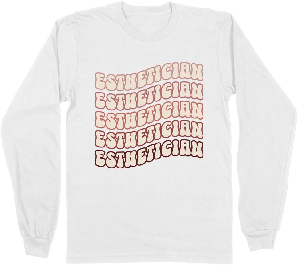 Wavy Esthetician Long Sleeve Shirt Unisex - White