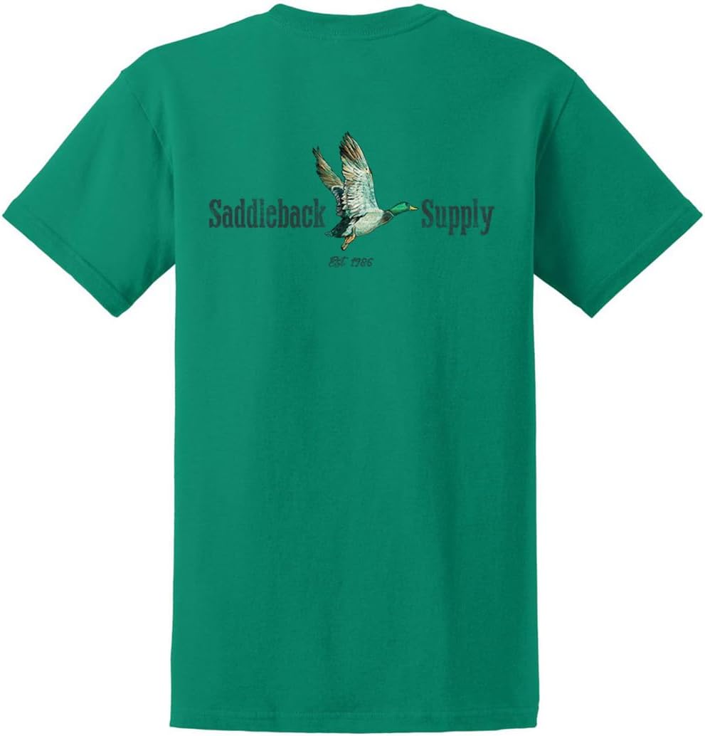 Saddleback Supply Men's Shoot 'Em Logo Heavy Cotton Hunting Tees - Kelly \/ Shoot 'Em Logo