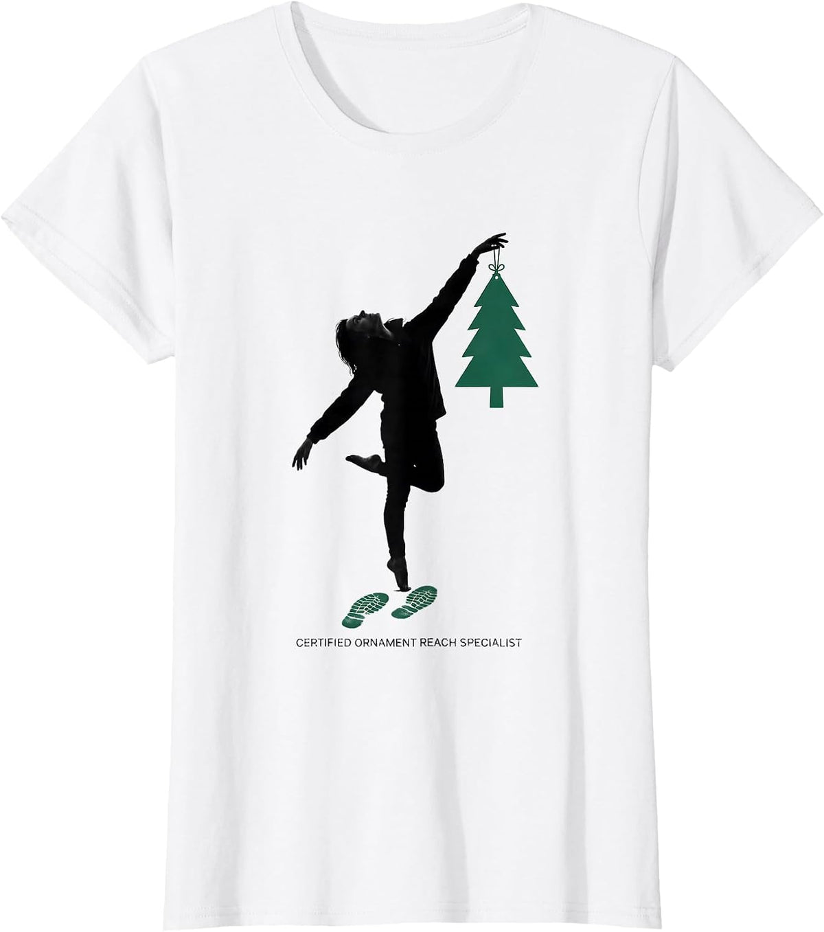 Women's Certified Ornament Reach Specialist Funny Physical Therapist T-Shirt - White