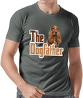Men's Short Sleeve Dogfather T-Shirt Cotton US Flag Custom Names Cocker Dog - Carbon \/ Cocker 3