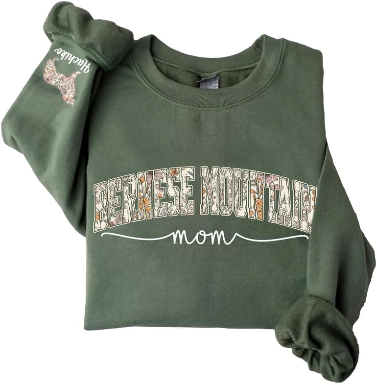 Personalized Dog Mom Sweatshirt, Dog Lover Crewneck, Gift Idea for Pet Owner, Cozy Outfit for Women, Mom Gift - Bernese