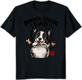 Border Collie Dad T-Shirt Sumi-E Treat Jar Chibi Graphic Tee - S3