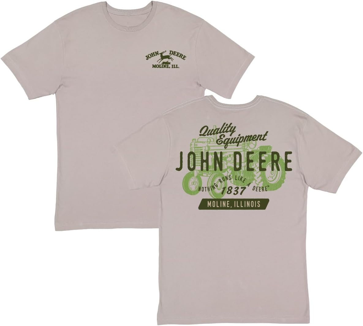 John Deere Mens Vintage Tractor Short Sleeve Tshirt - Titanium Gray - Titanium Gray