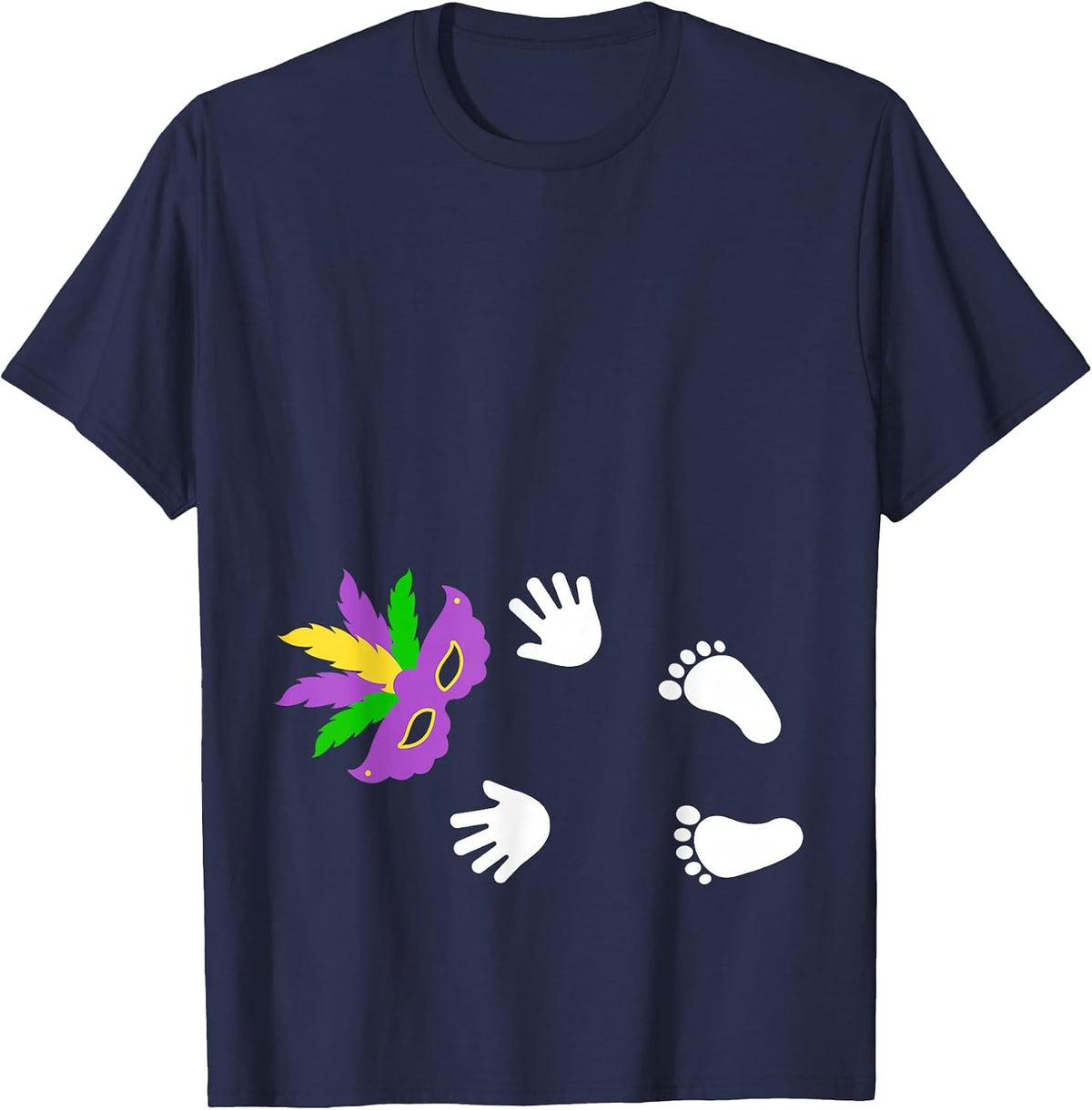 I Got The Baby Funny Pregnancy Announcement Mardi Gras T-Shirt - Navy Blue