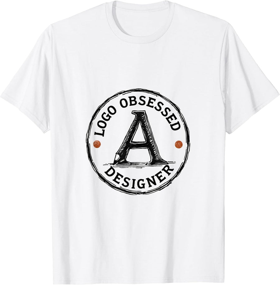 Logo Obsessed Designer Graphic Design Lover Tee T-Shirt - White