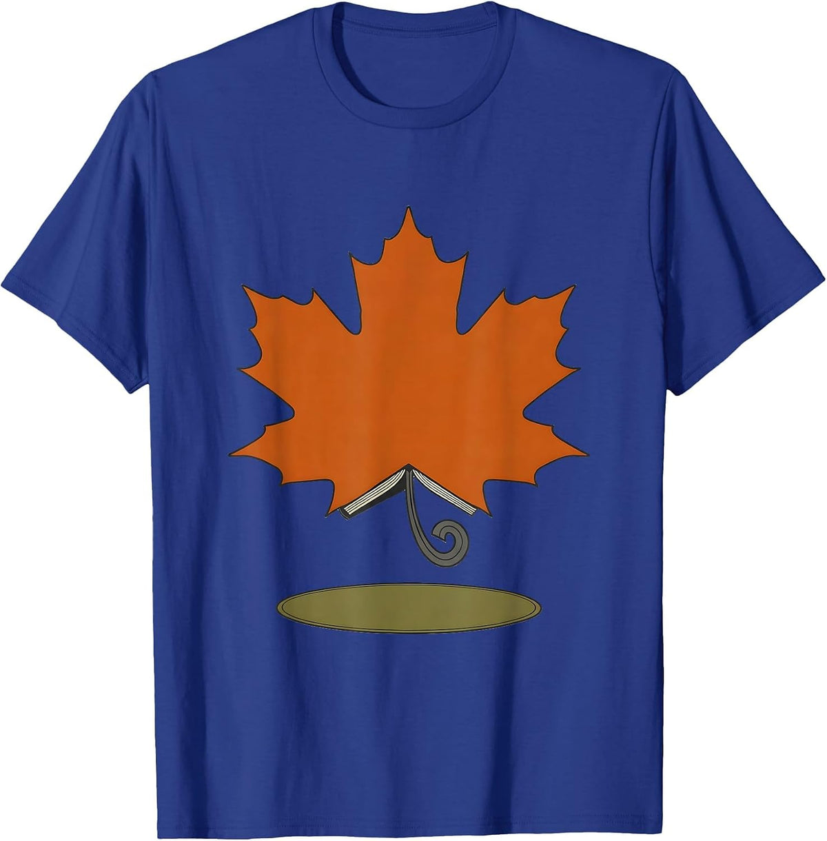 Men's Maple Leaf Teacher Fall Learning Pride Seasonal T-Shirt - Royal Blue