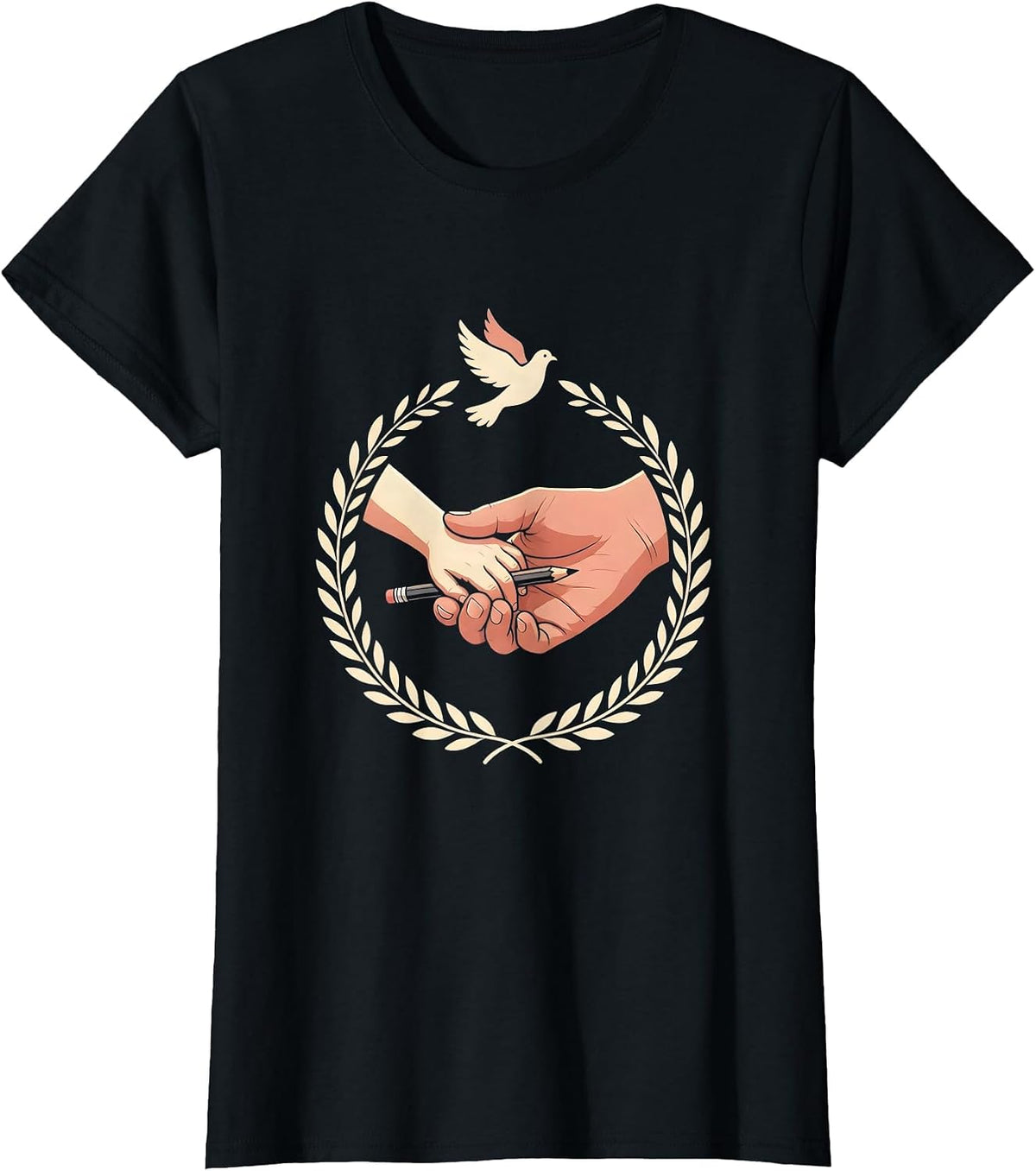 Women's Paraprofessional Teacher's Aide Guiding Student Art T-Shirt - Black