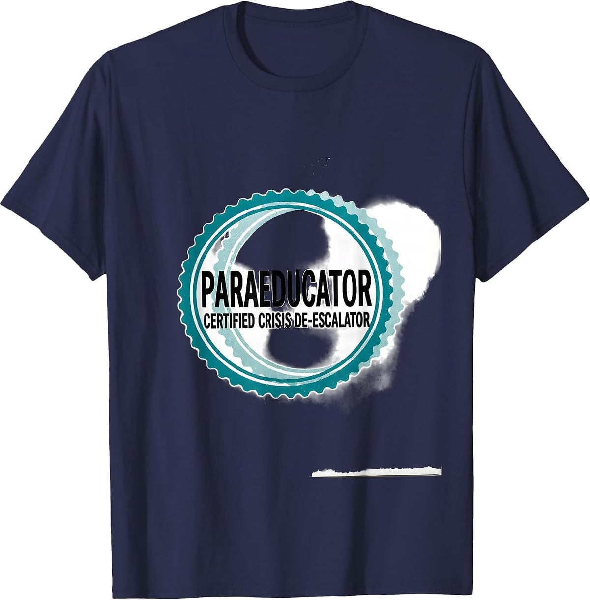 Men's Paraeducator: Certified Crisis De-escalator School Staff T-Shirt - Navy Blue