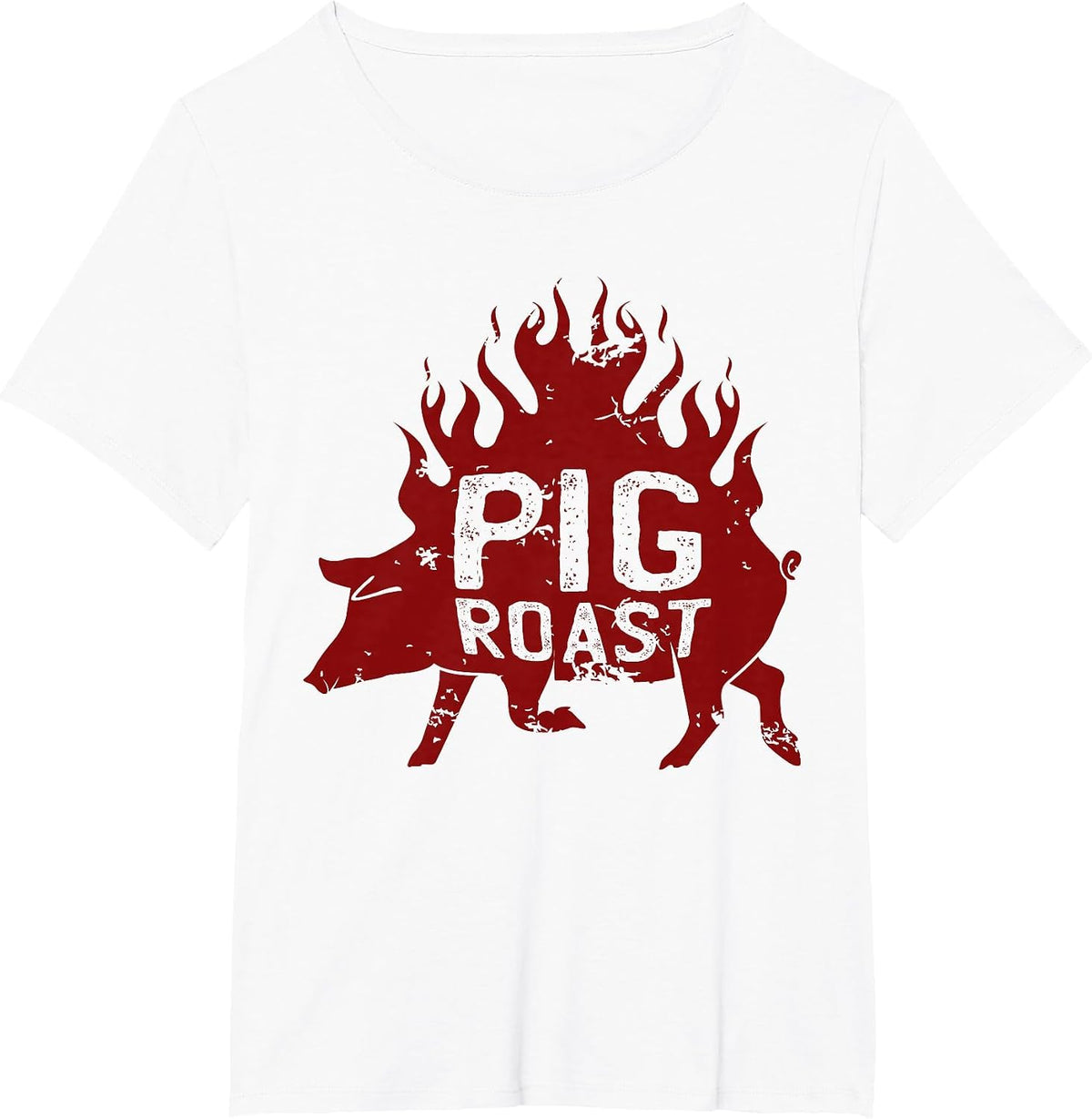 Pig Roast Meat Grilling Roast Grilled Barbecue T-Shirt - White