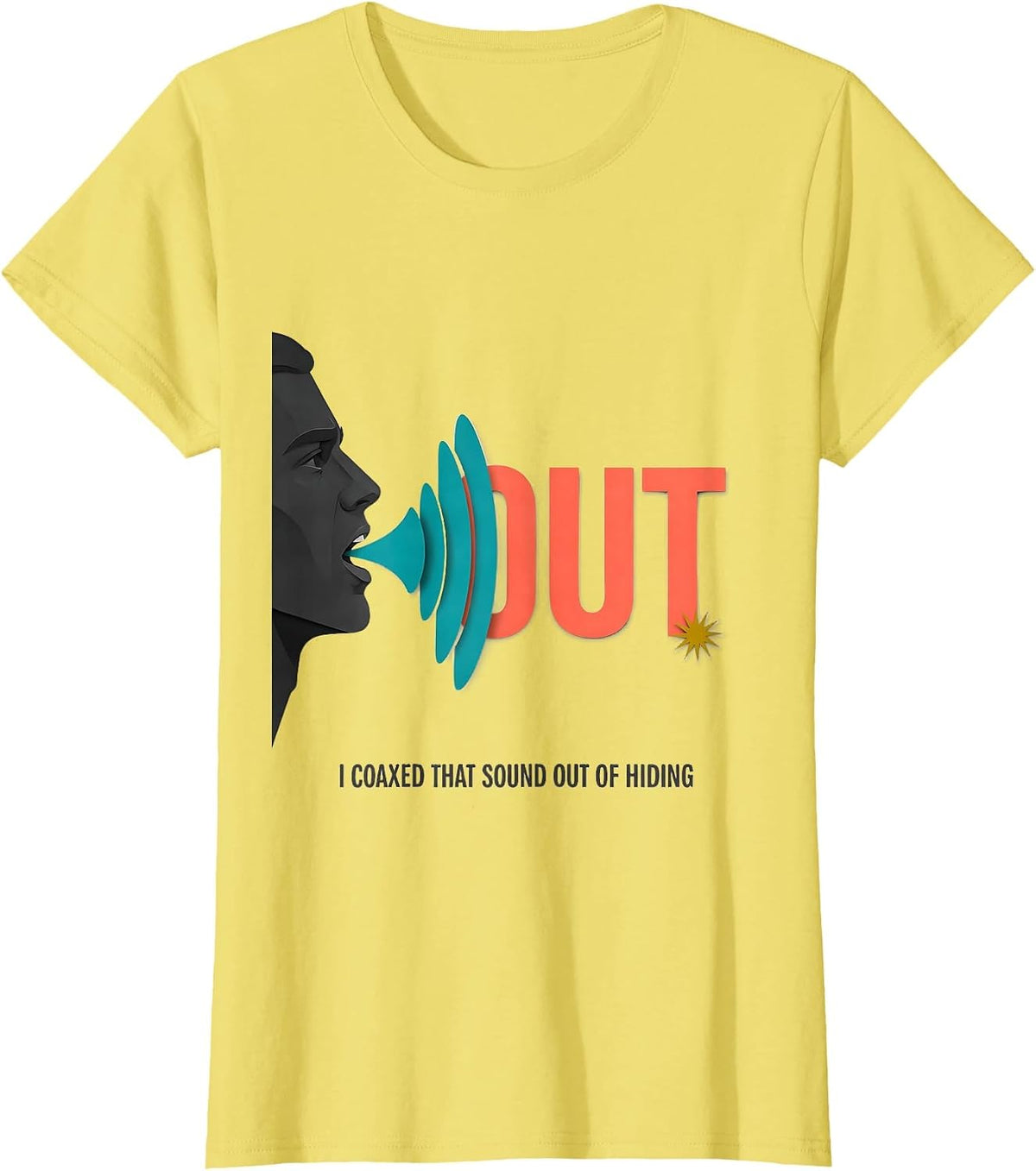 I Coaxed That Sound Out Of Hiding Midcentury Modern Speech T-Shirt - Lemon Yellow