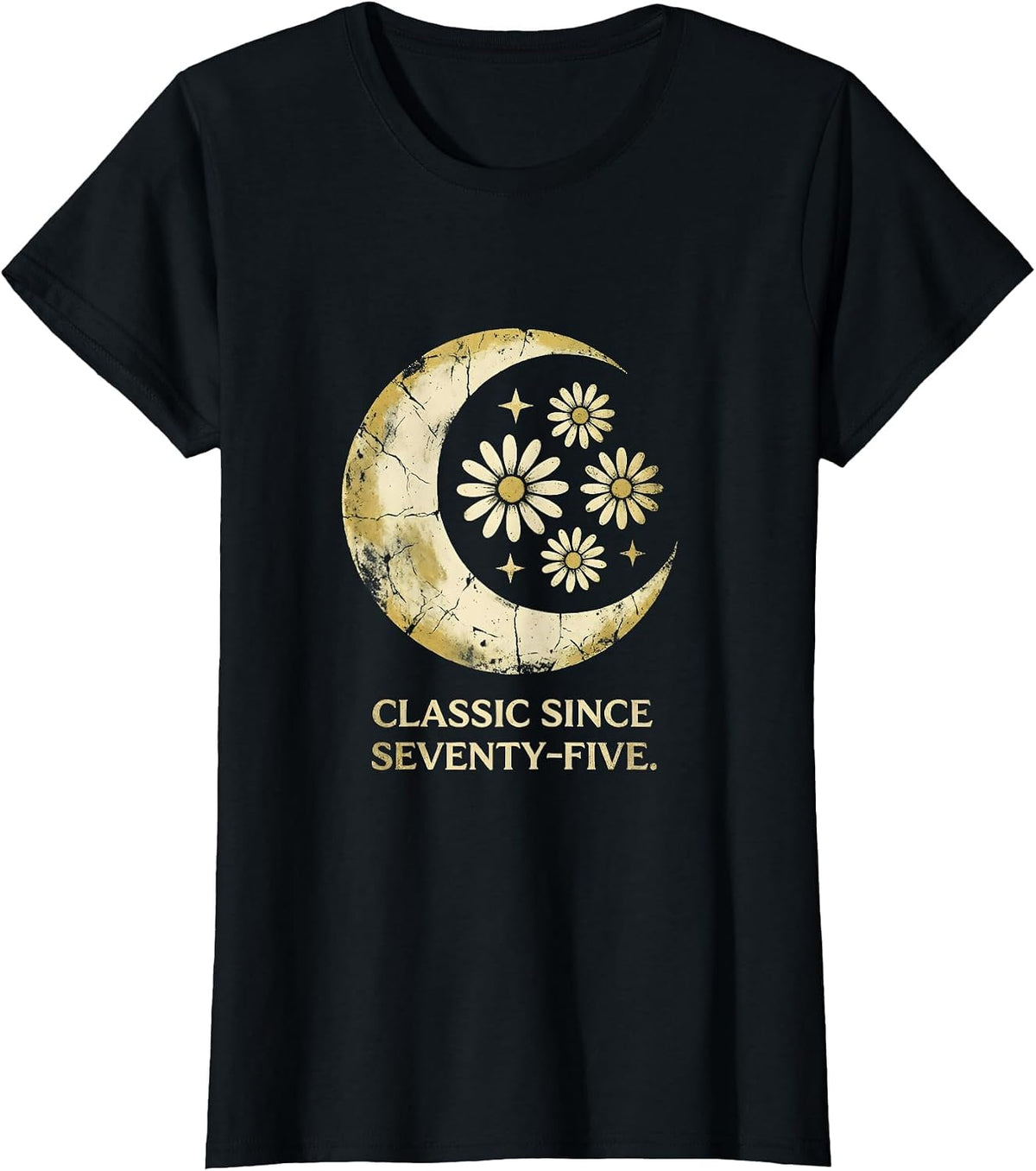 Classic Since Seventy-Five Vintage 1975 Design T-Shirt - Black