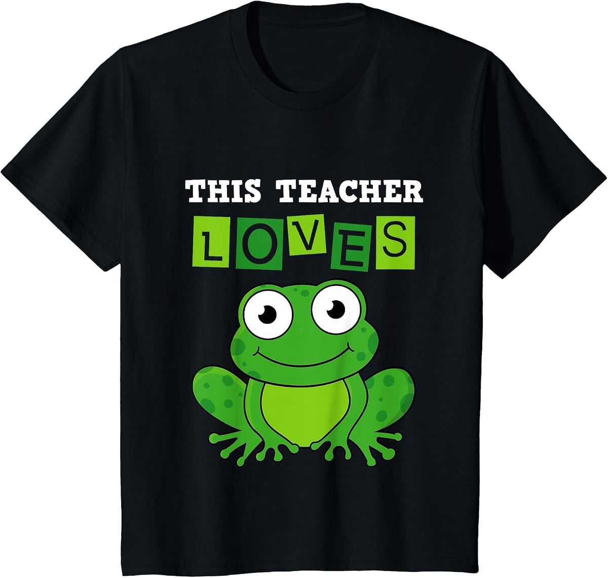 Biology Teachers: This Teacher Loves Frogs T-Shirt - Black
