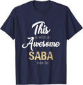 Awesome Saba Hebrew Jewish Grandpa T-Shirt - Navy Blue