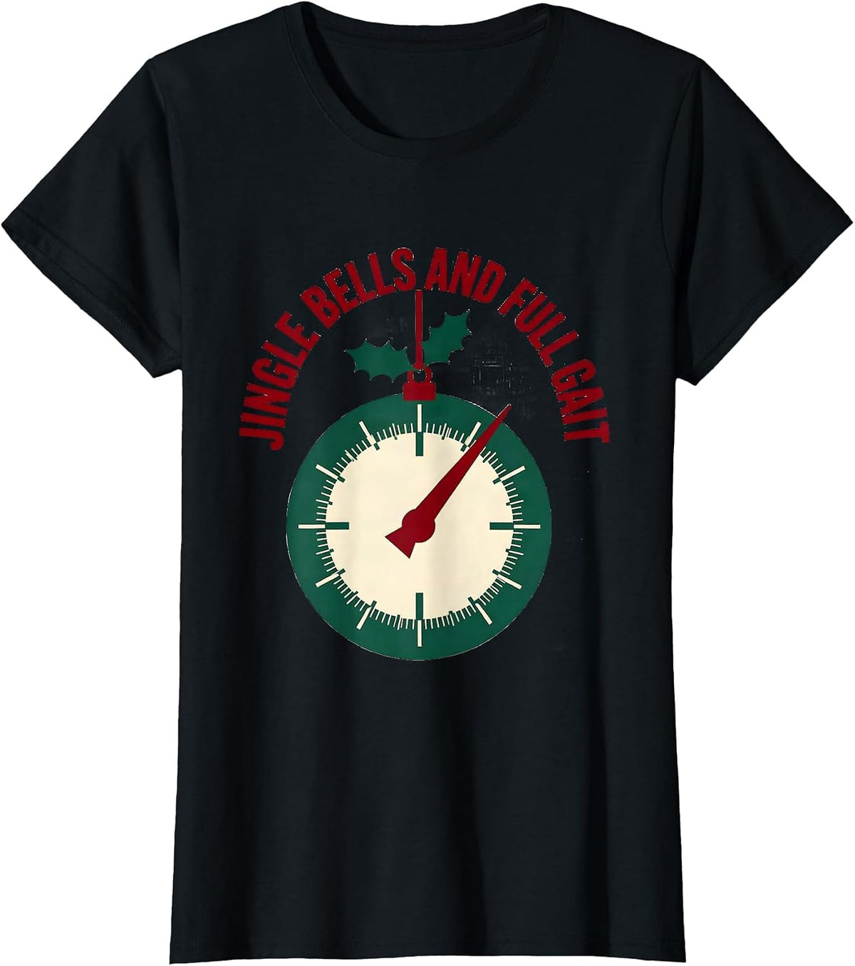 Jingle Bells And Full Gait Funny Therapy Rehab Physical T-Shirt - Black