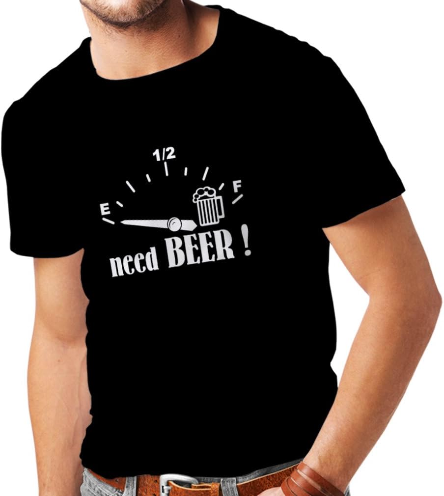 Mens T-Shirt I Need More Craft Beer! Funny Gift Drinking Bar Party Slogans - Black Fluorescent
