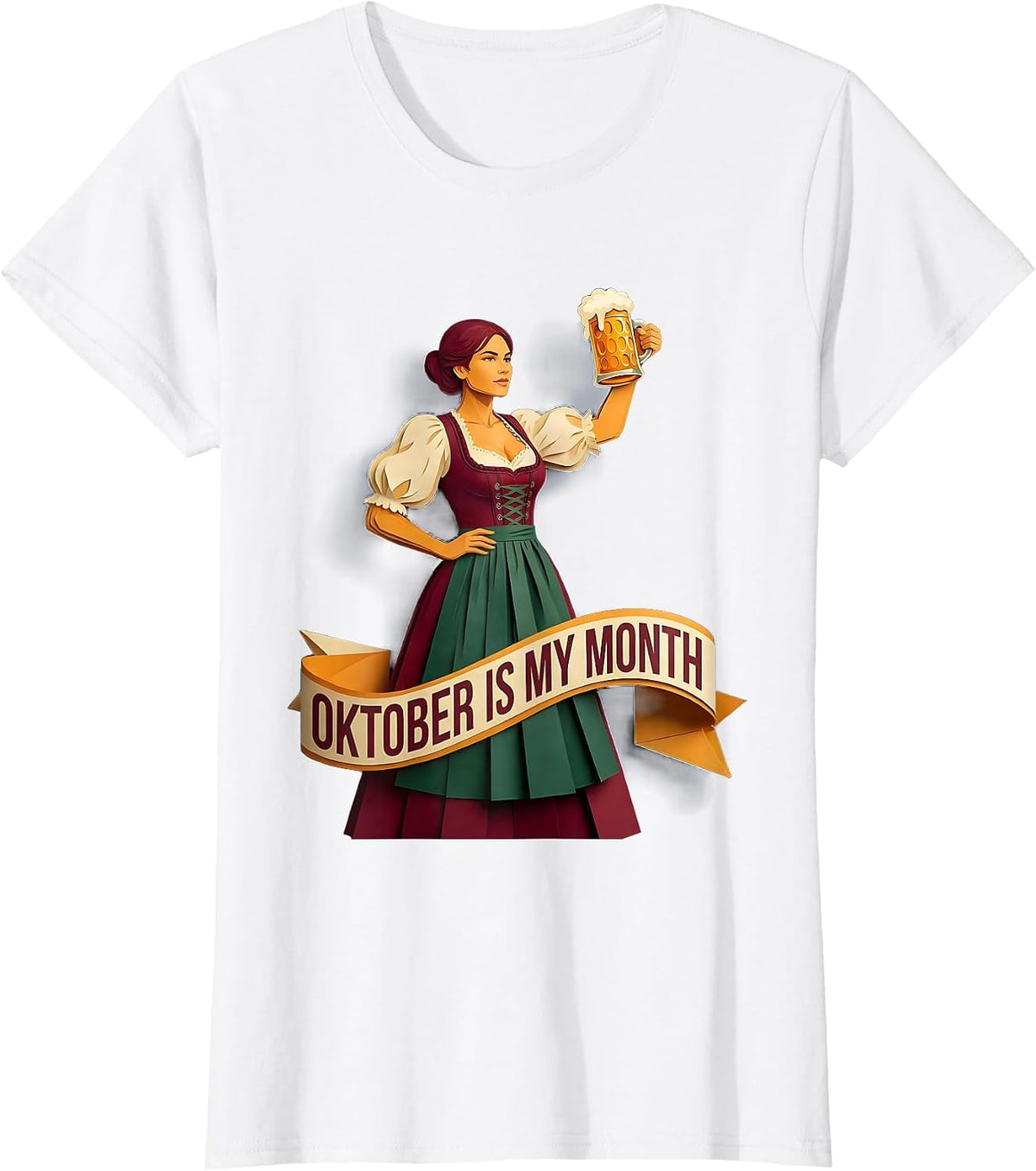 Oktober Is My Month Oktoberfest Celebration Design T-Shirt - White