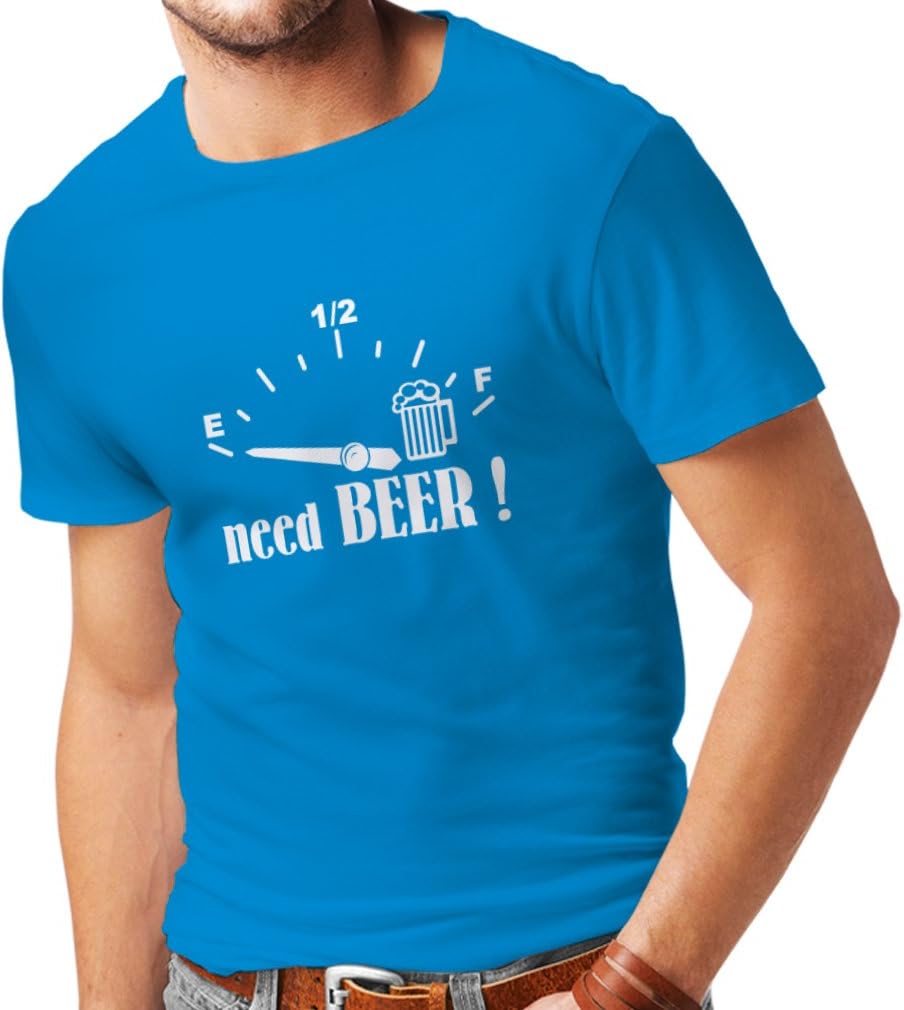 Mens T-Shirt I Need More Craft Beer! Funny Gift Drinking Bar Party Slogans - Blue White