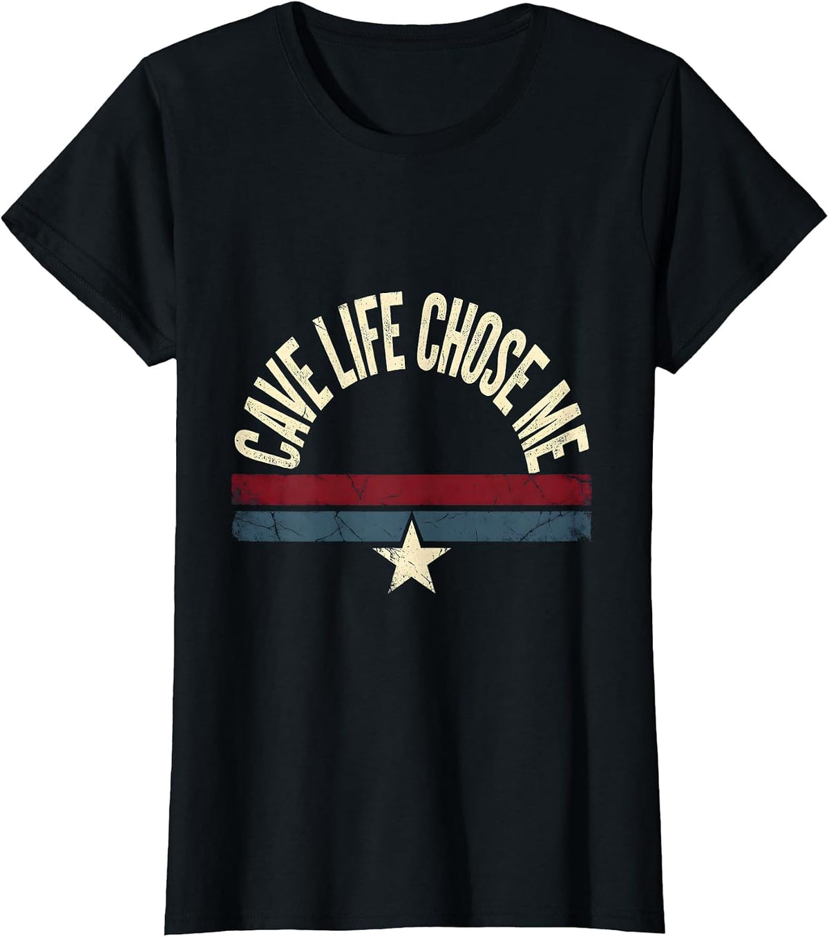 Cave Life Chose Me Funny Bat Design T-Shirt - Black