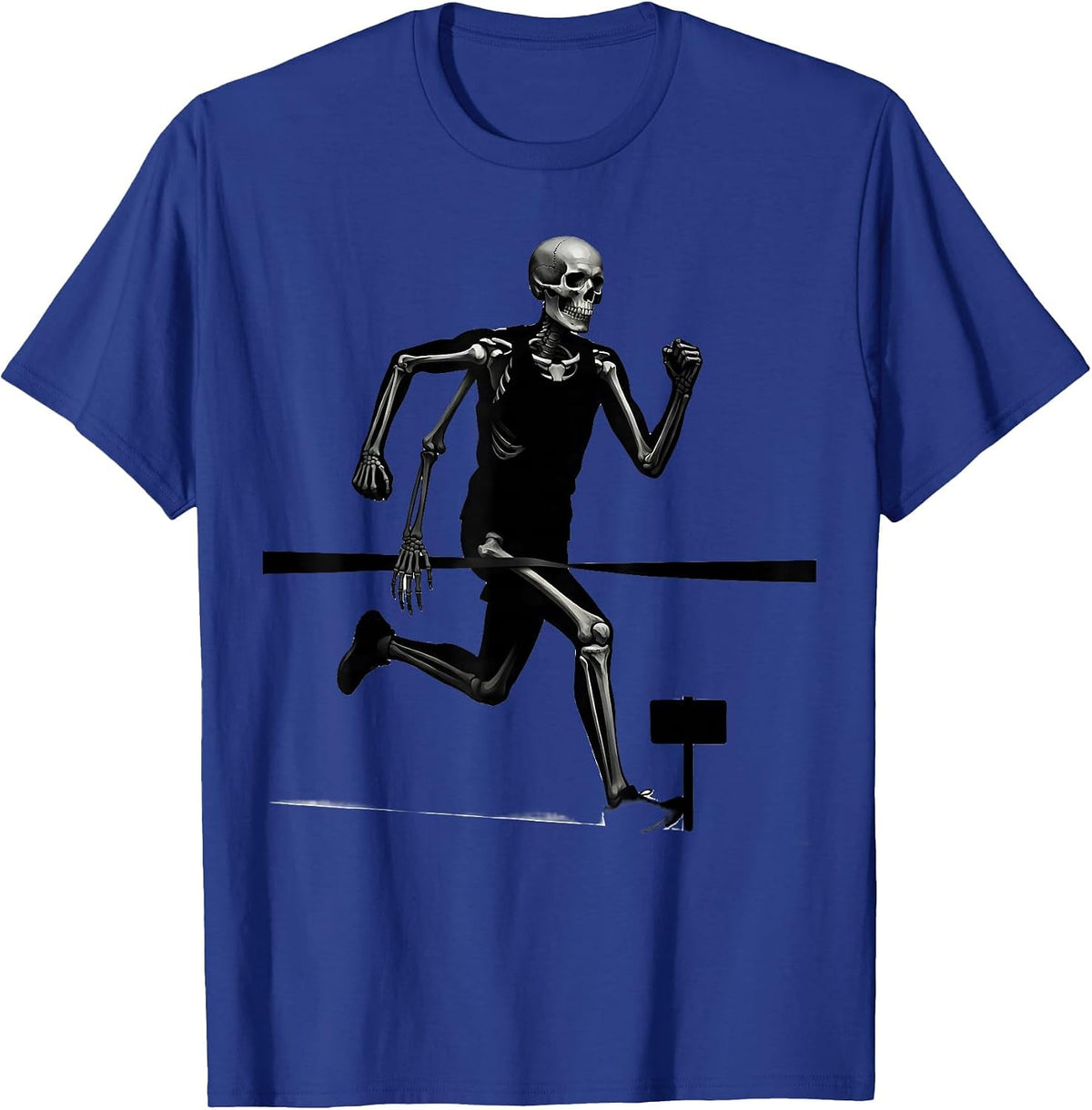 Men's Skeleton Runner Halloween 5K Fun Run Matching T-Shirt - Royal Blue