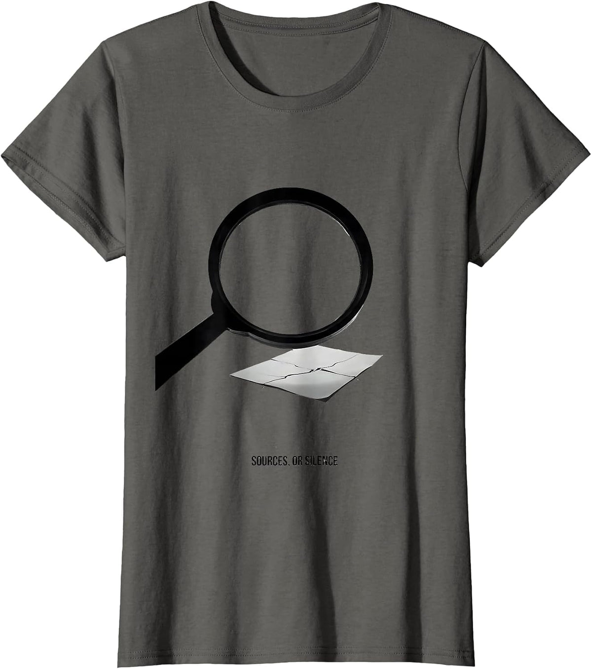 Women's Sources Or Silence Funny History Teacher Classroom Humor T-Shirt - Asphalt Grey